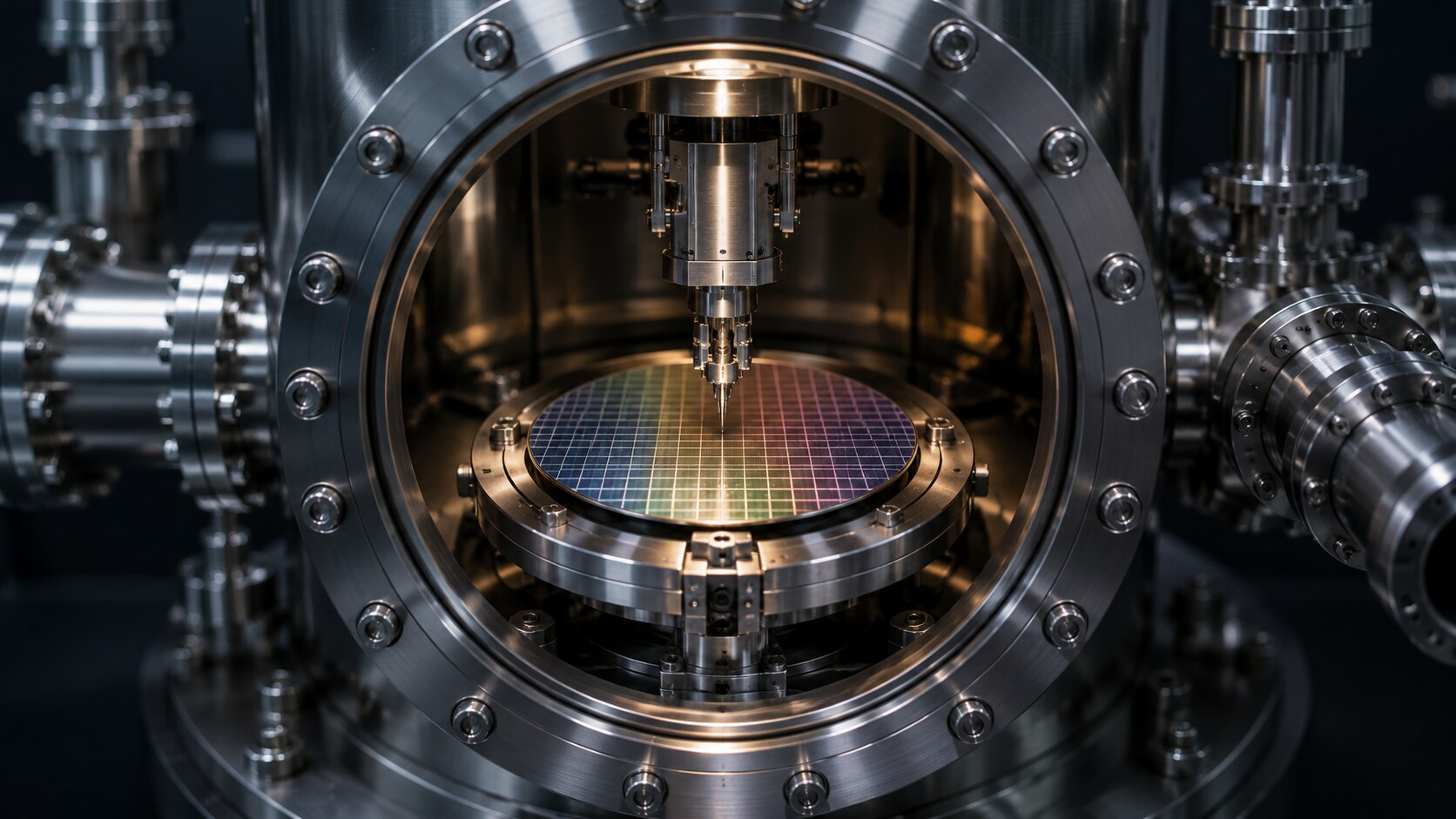 Vacuum chamber and silicon wafer handling mechanism